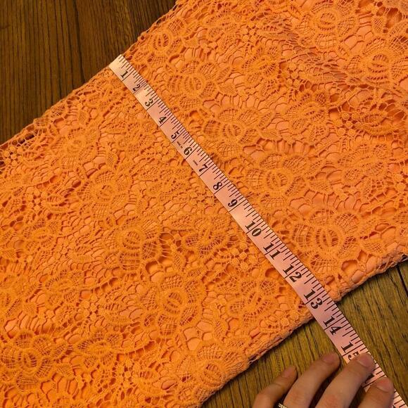 NWT BLVD Peach Cocktail Dress Lace Crochet Women's Sz S Formal Short Sleeveless - Picture 11 of 12